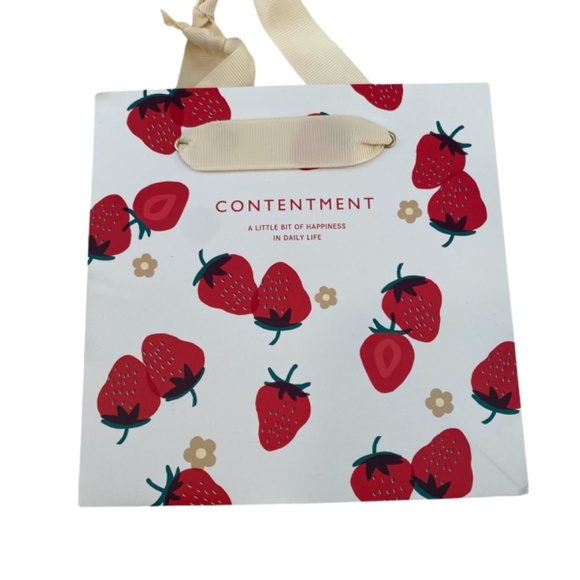 Small Gift Bag. Strawberry Print. Multicolor - Picture 1 of 5